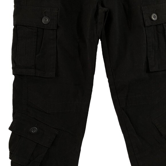 Must Way Cargo Pants Womens Size 4 Black Elastic Waistband Military Pockets - Picture 11 of 15